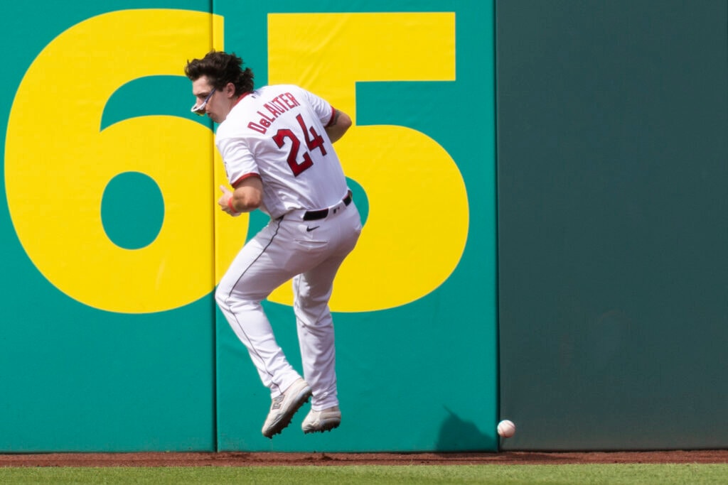 Guardians rookie Chase DeLauter listed day to day after small rib fracture