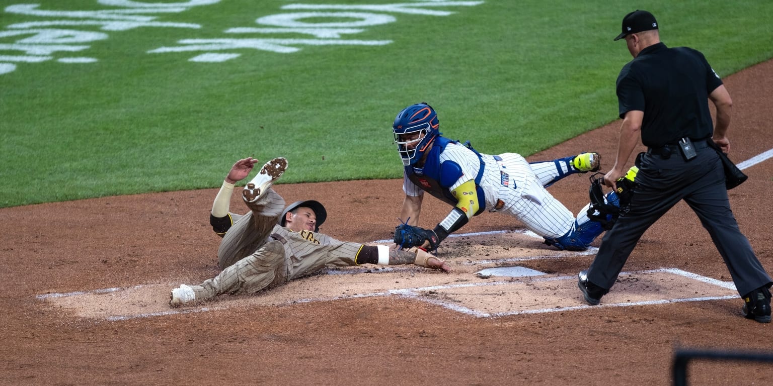 Carson Benge makes a point for the Mets, throwing out two Padres runners in the same inning