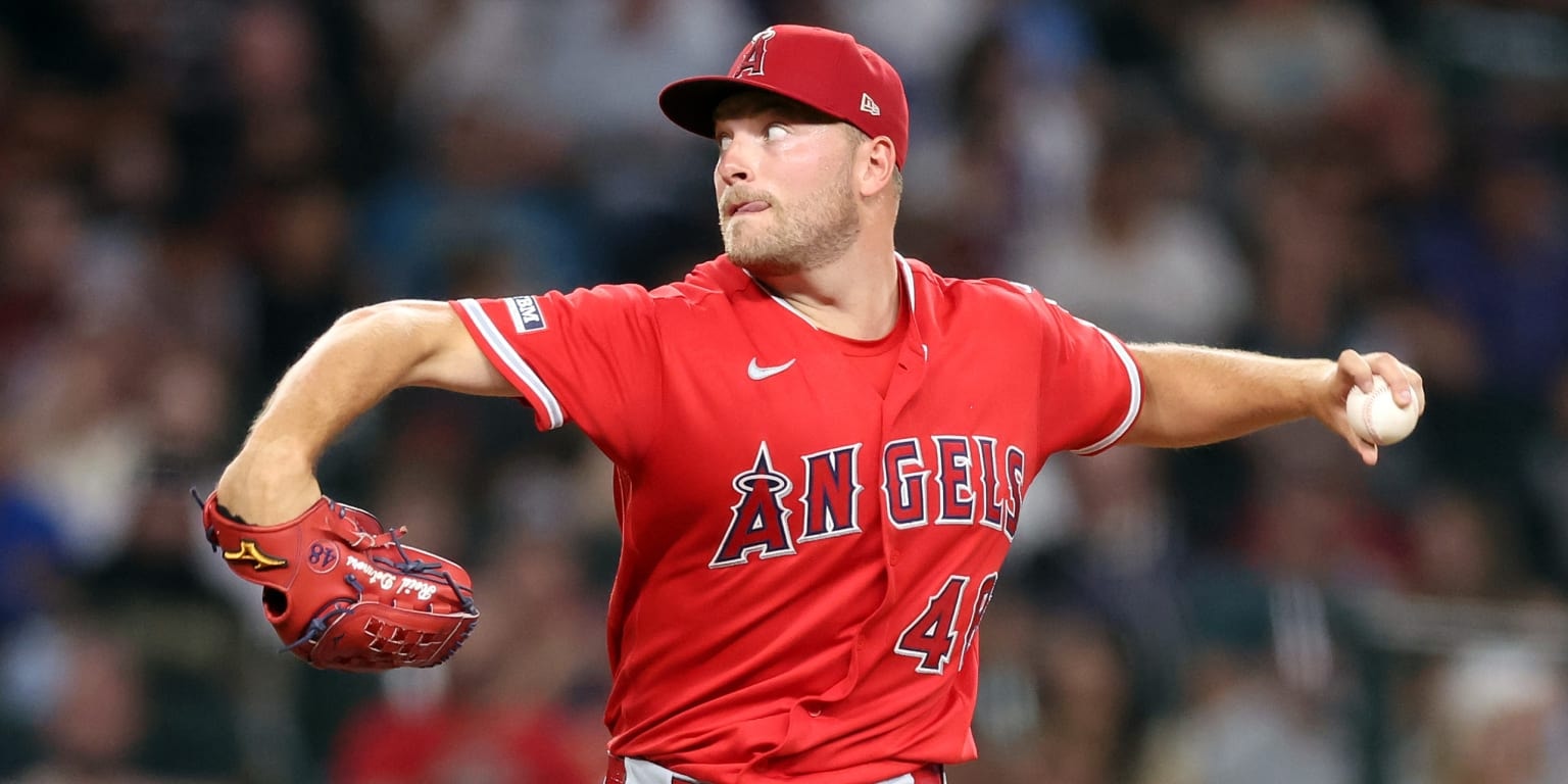 Reid Detmers tosses seven scoreless innings as Angels bats back him with homers from Zach Neto and Mike Trout