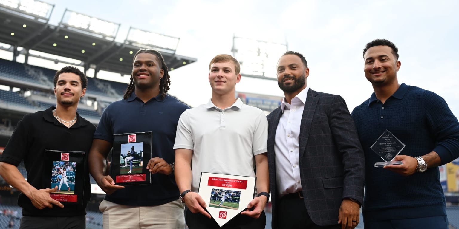 Nationals honor five minor league award winners in pregame ceremony at Nationals Park