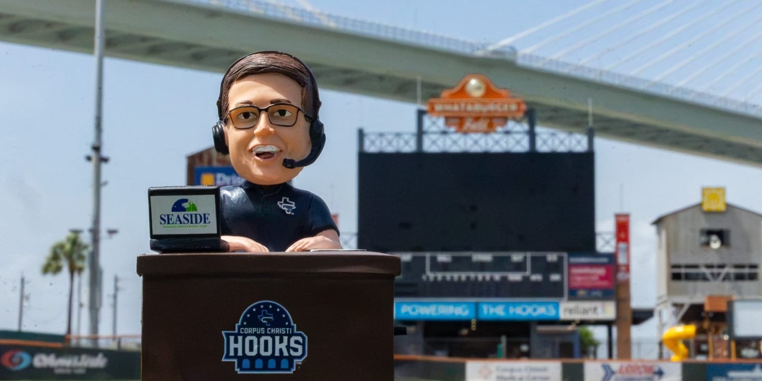 Corpus Christi broadcaster Michael Coffin gets a funeral-home bobblehead giveaway on Minor League theme night