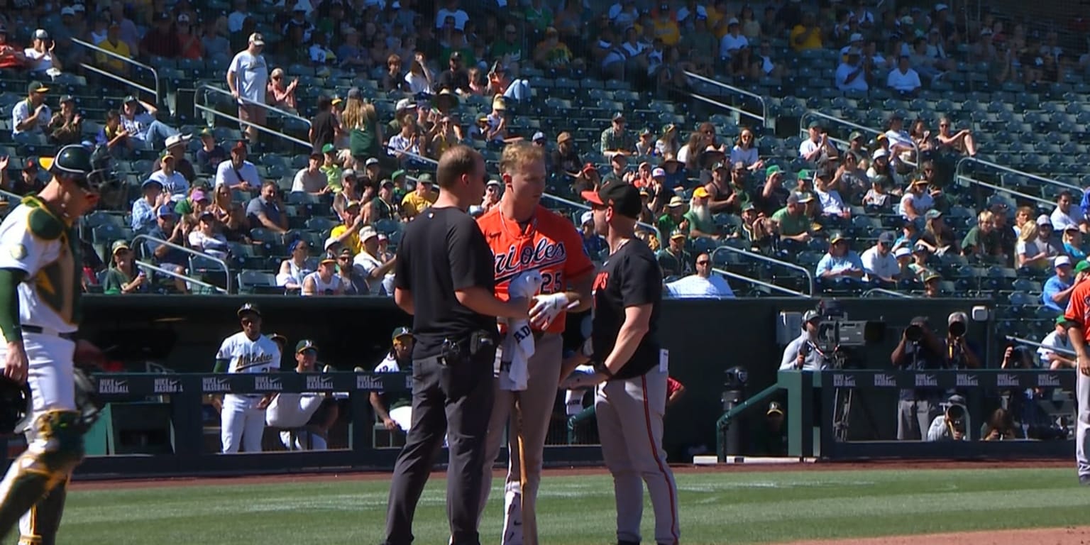Pete Alonso exits after fastball clips helmet brim in Orioles’ win over Athletics
