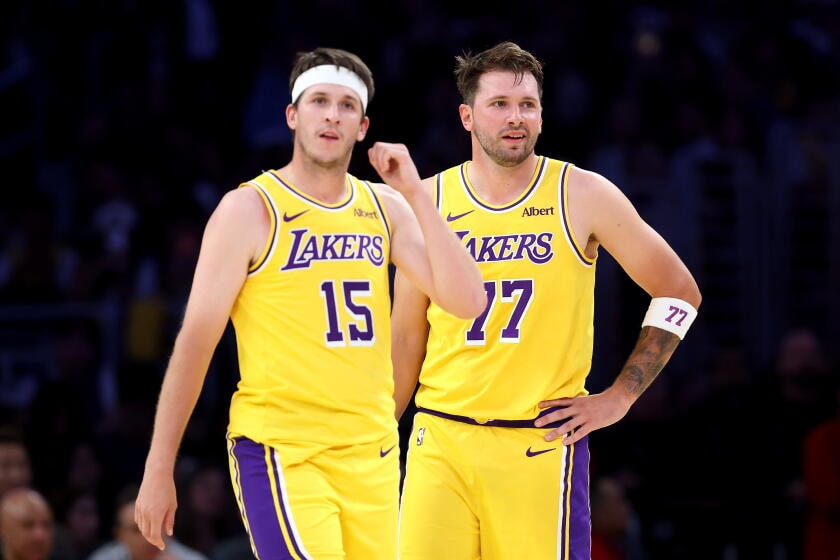 Luka Doncic and Austin Reaves build the Lakers’ offense together in preseason win over the Kings