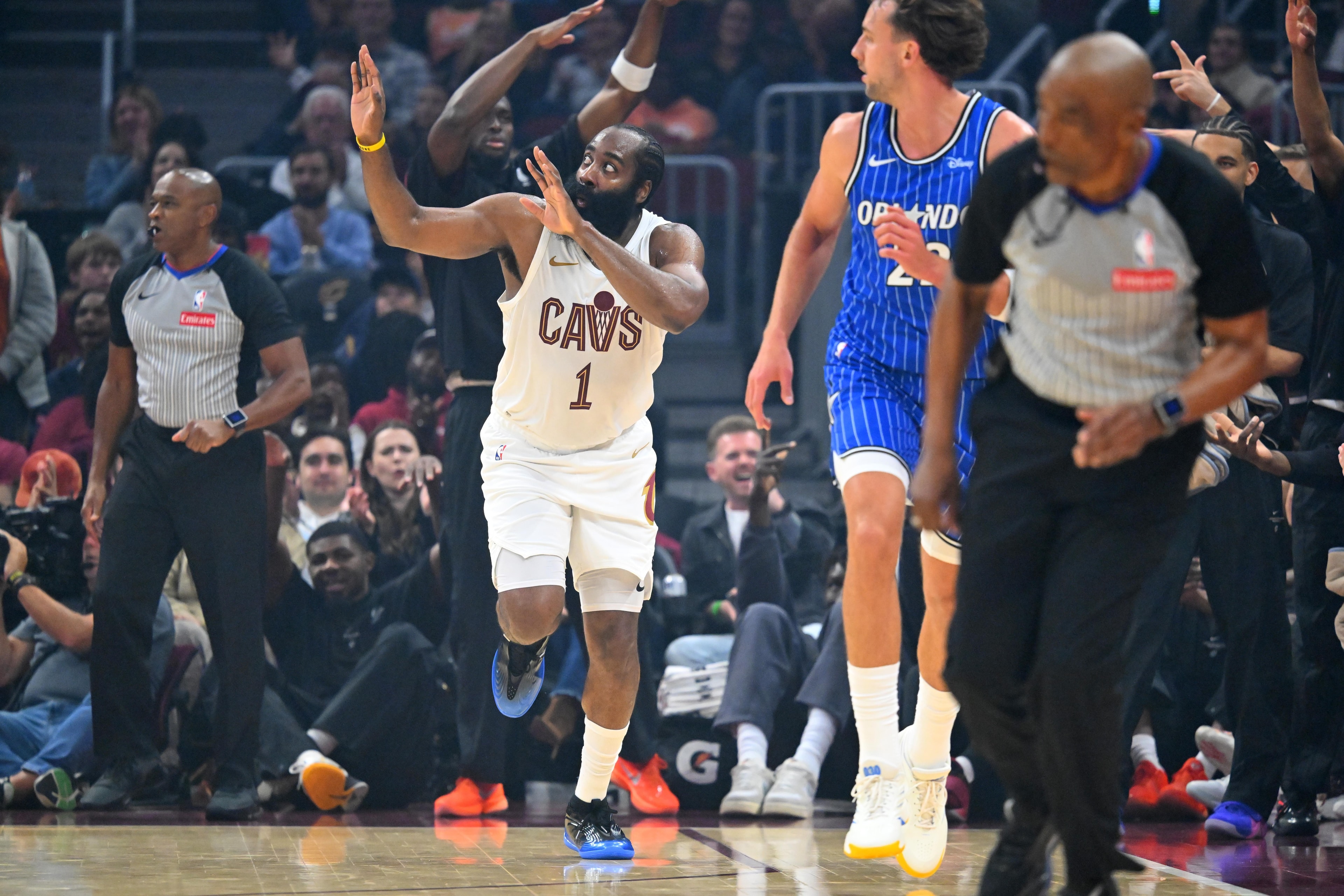 James Harden scores 24 as Cavaliers rally past Magic 119-105 in preseason opener
