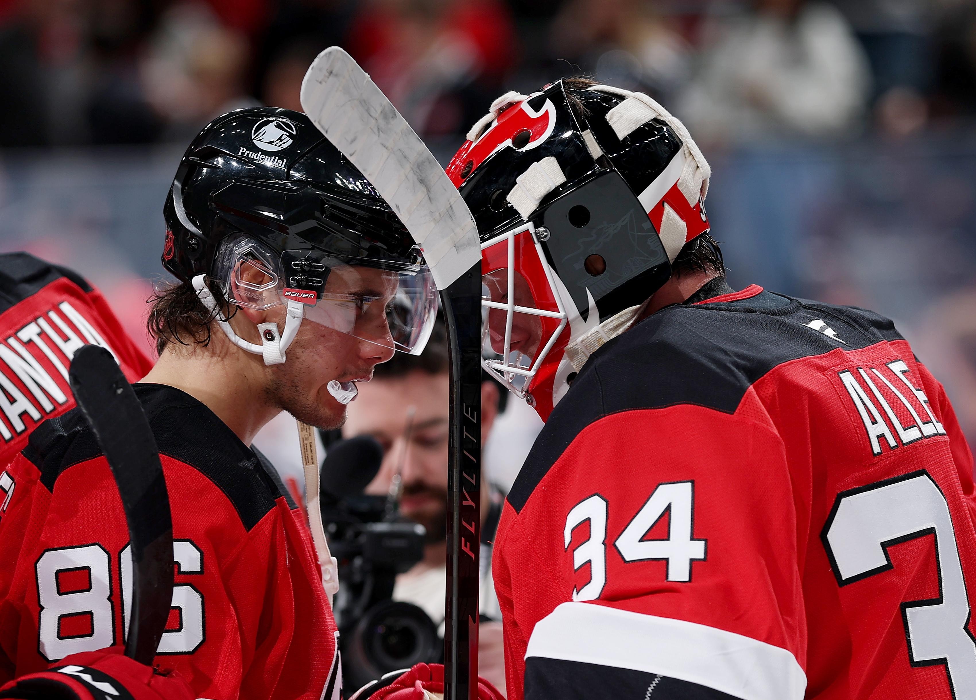 Devils beat Canucks 4-1 in a landmark game for Jake Allen, with multi-point nights for Hischier and Bratt
