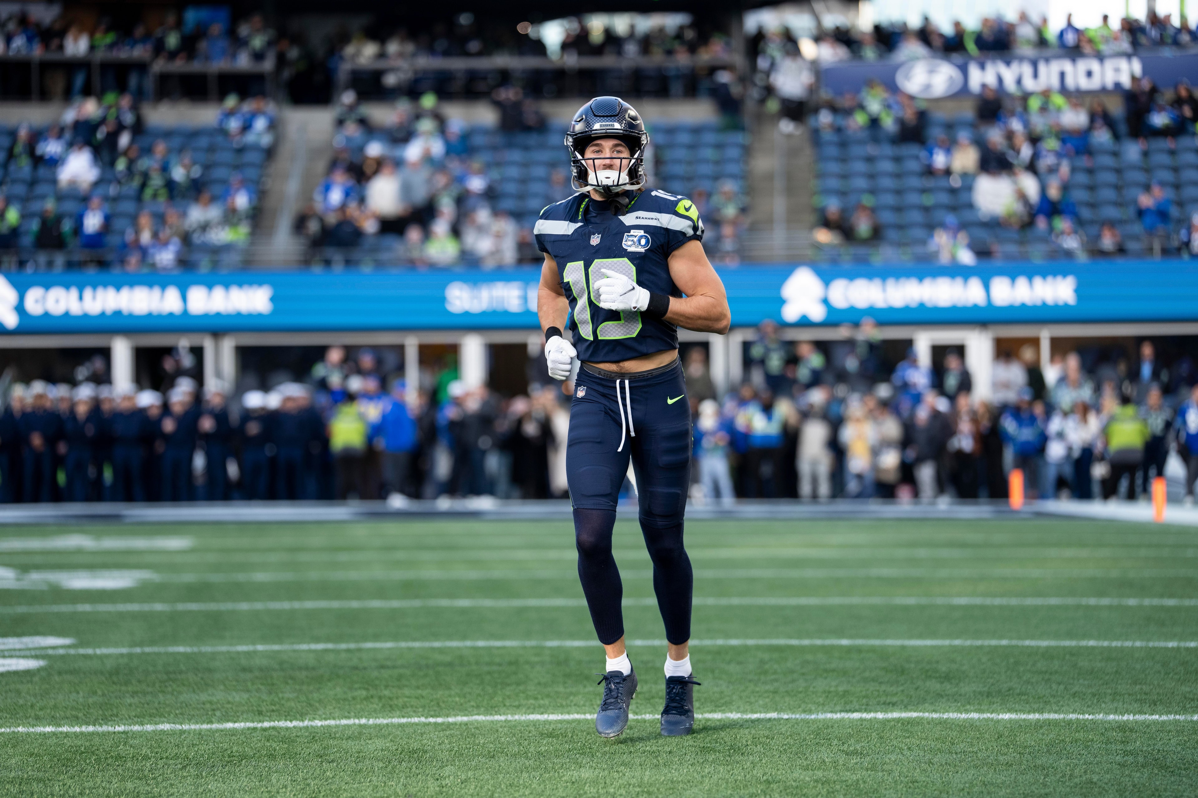 Jake Bobo carted off with leg injury concern during Seahawks-Titans joint practice