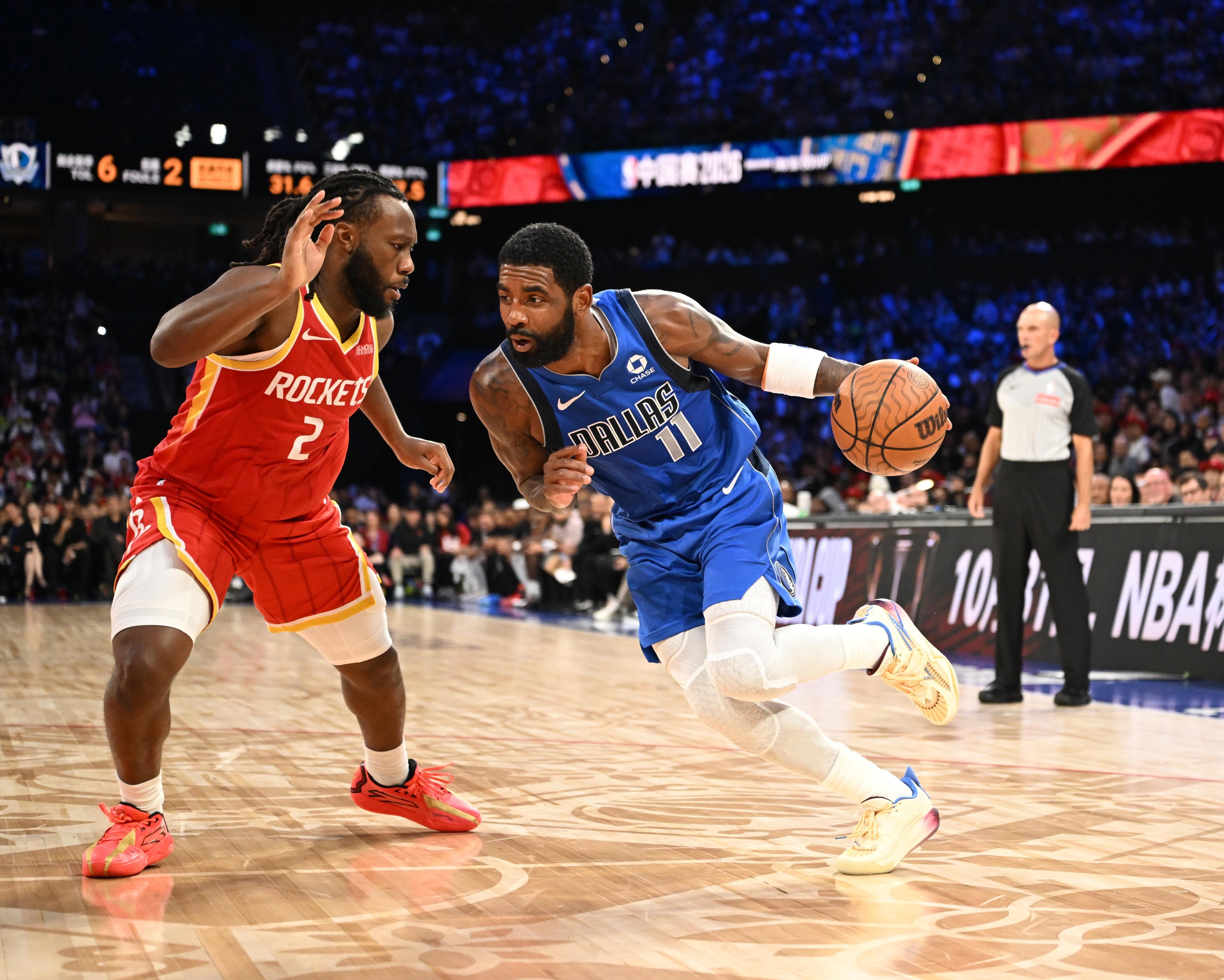 Kyrie Irving’s return jump-starts the Mavericks in Macao as Dallas tops Houston 132-115