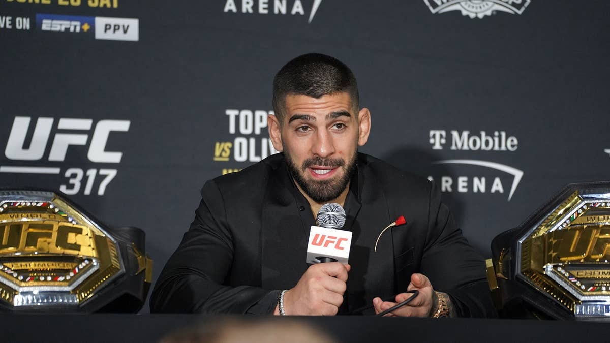 Ilia Topuria responds after UFC Freedom 250 defeat, pointing to the fight game he plays