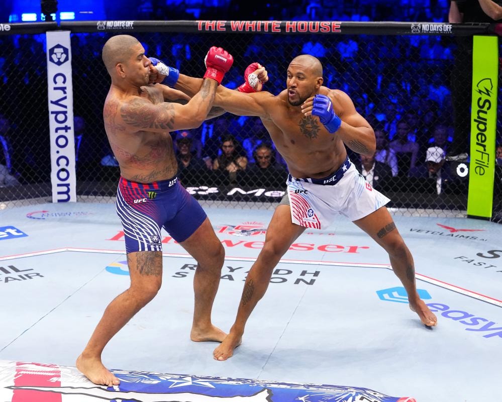 Alex Pereira accuses Ciryl Gane of “illegal shots” after loss in White House interim heavyweight title fight