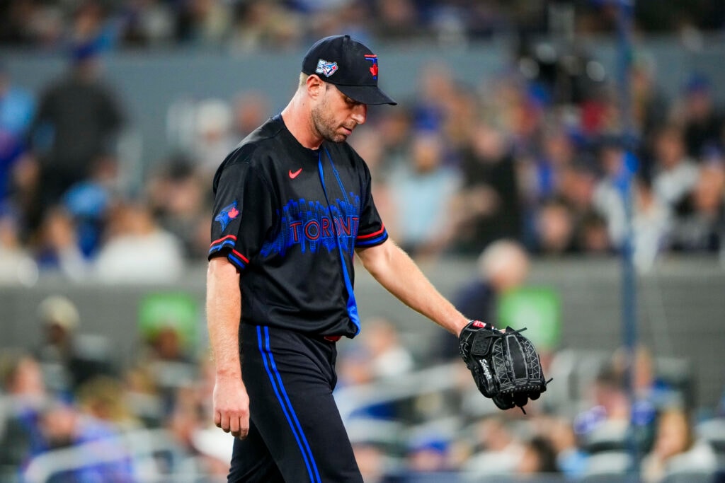 Blue Jays move Max Scherzer to 15-day injured list with back spasms, recall Chad Dallas