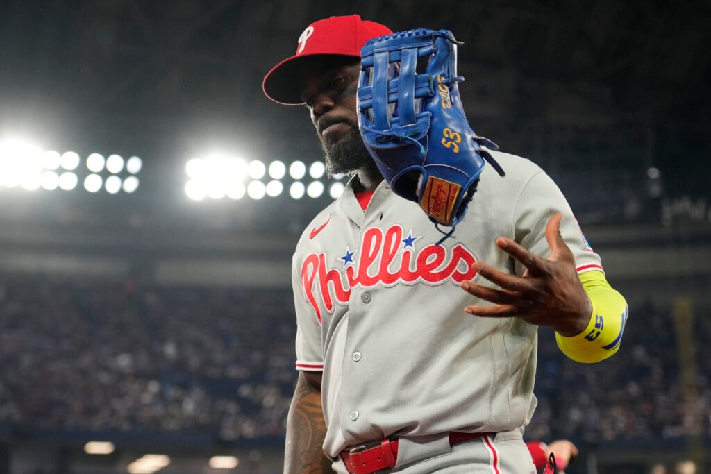 Phillies put Adolis García on 60-day injured list with torn right lat, recall Gabriel Rincones Jr.
