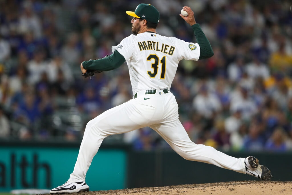 Athletics send Geoff Hartlieb outright to Triple-A Las Vegas after clearing waivers