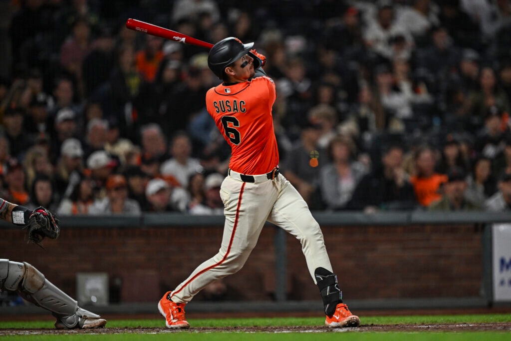 Giants rookie catcher Daniel Susac diagnosed with fractured left patella, will be evaluated before treatment plan