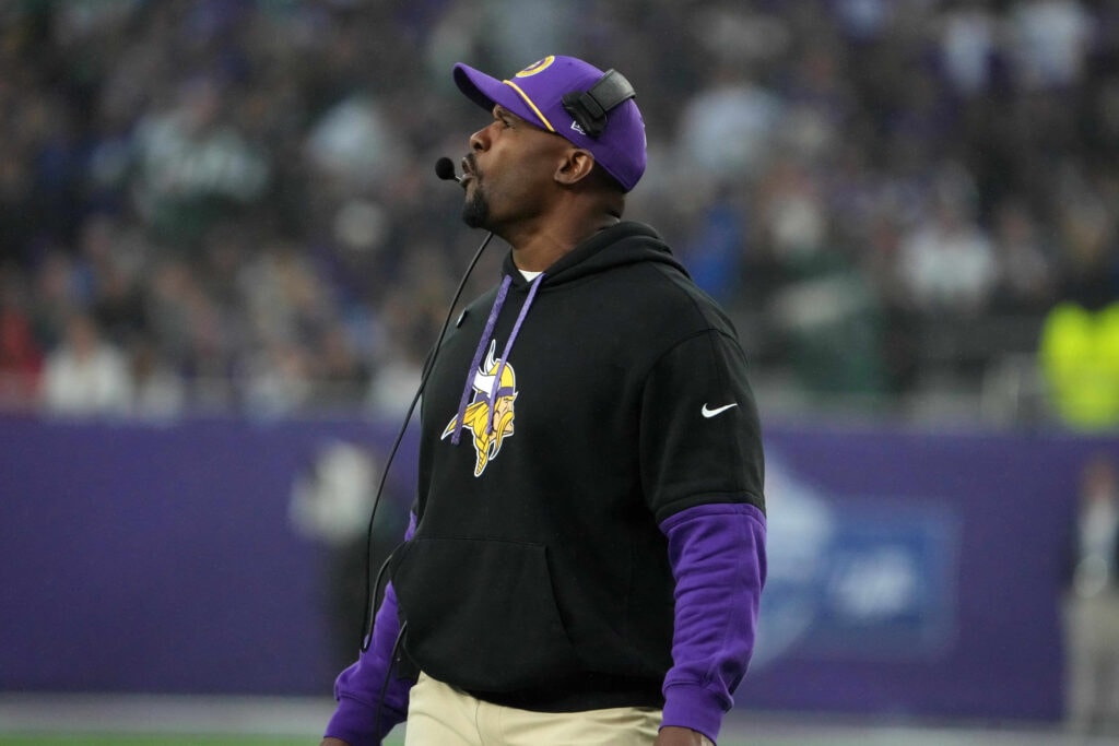 Vikings defensive coordinator Brian Flores enters 2026 with a rookie-heavy path to playing time