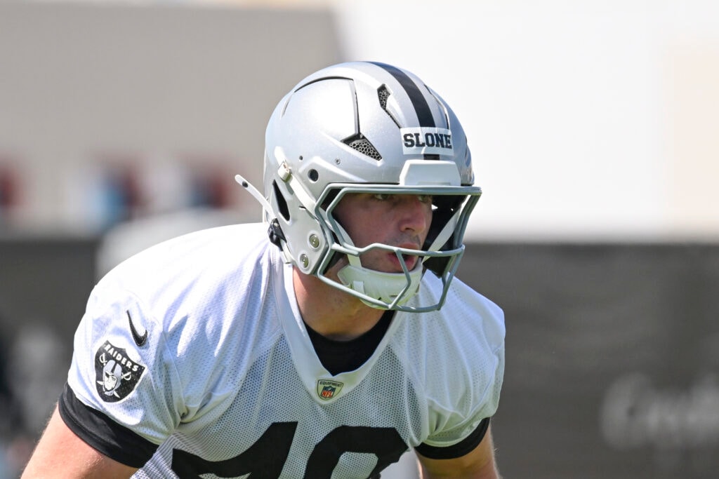 Raiders UDFA Cian Slone turns heads as Las Vegas weighs a late pass-rush roster bet
