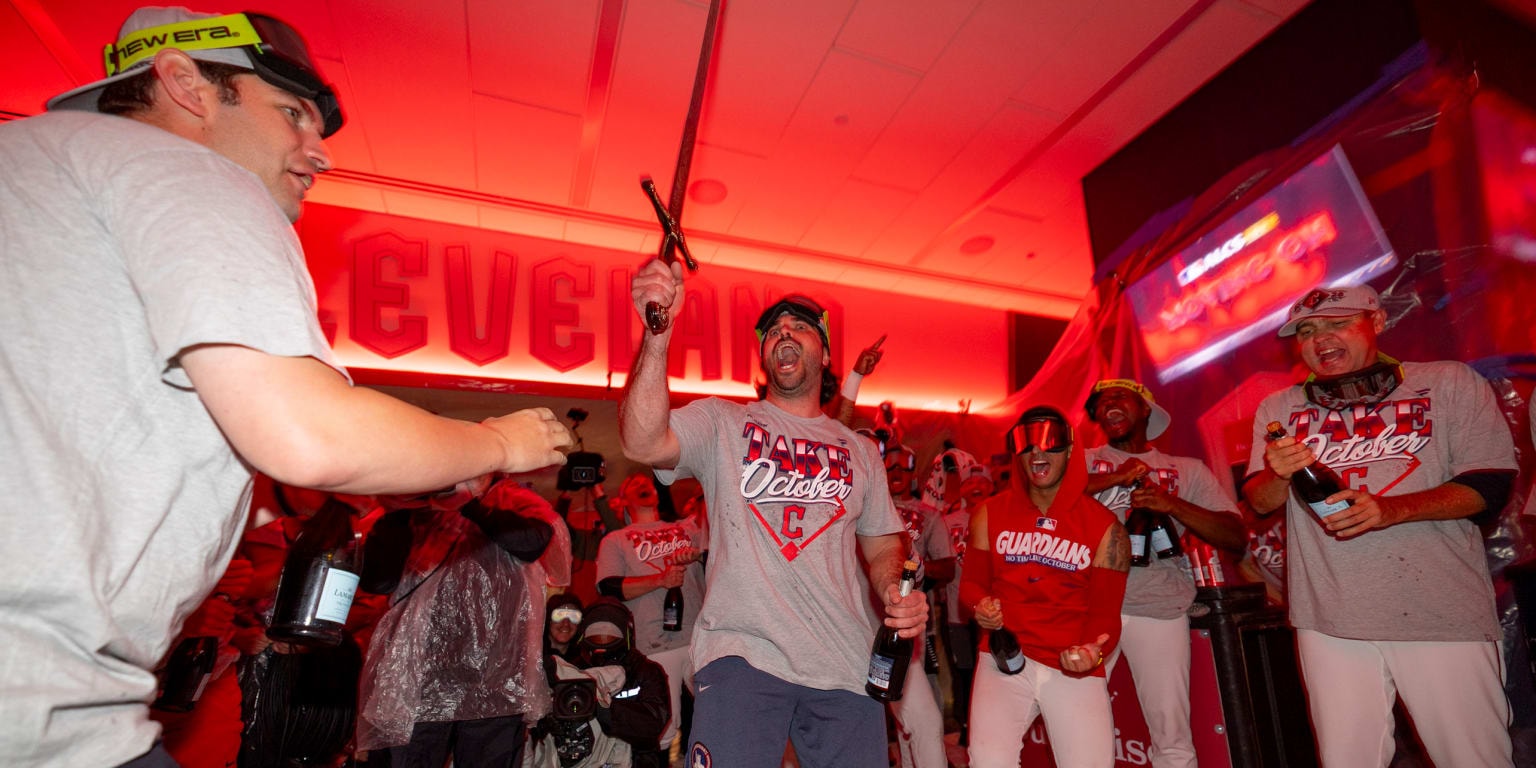 Guardians’ Austin Hedges leads “Knight of the Day” celebration as ALCS hits Progressive Field
