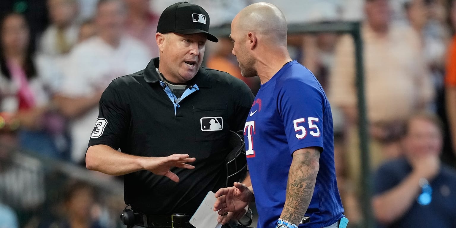 Schumaker’s first ejection with Rangers comes amid a fiery pause, argument over “God Bless America”