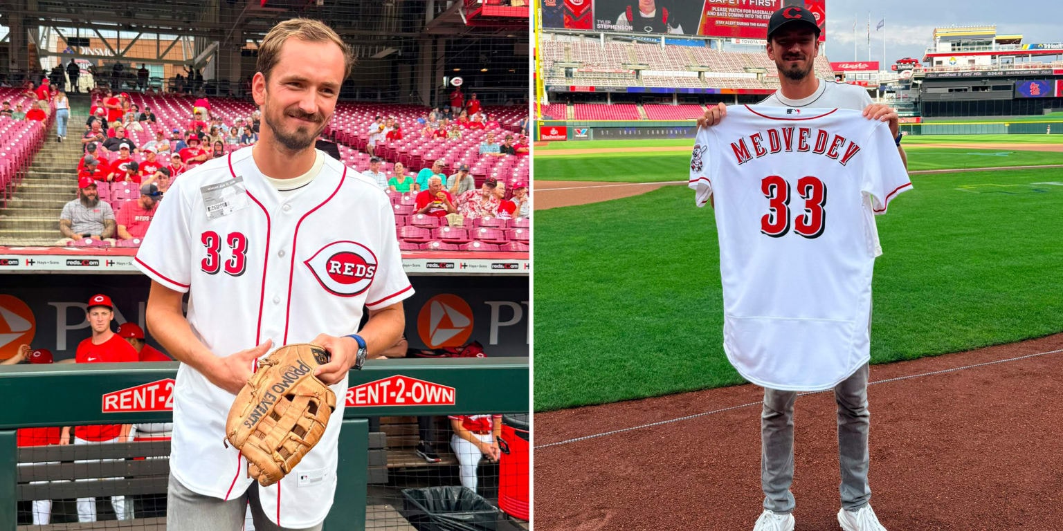 Daniil Medvedev proves his Reds fandom, throwing out the first pitch in Cincinnati