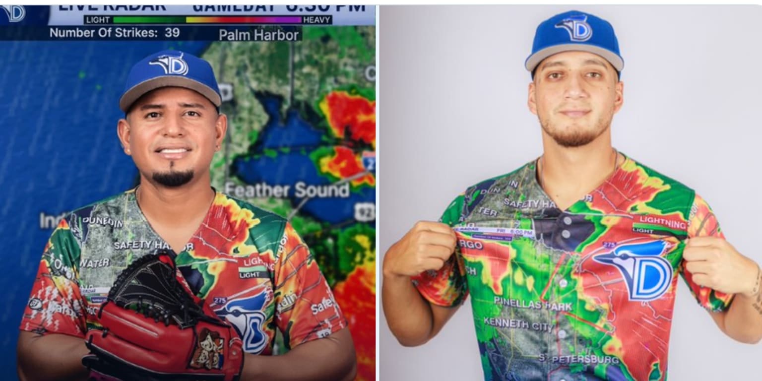 Dunedin Blue Jays will wear “weather report” rain-delay jerseys, leaning into baseball’s most unpredictable script
