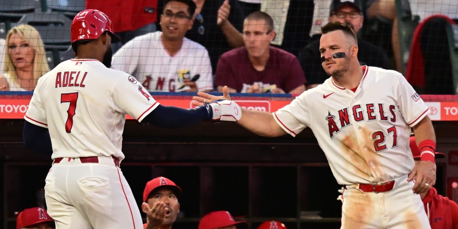 Jo Adell leans on Mike Trout’s hitting counsel as an Angels slump lingers
