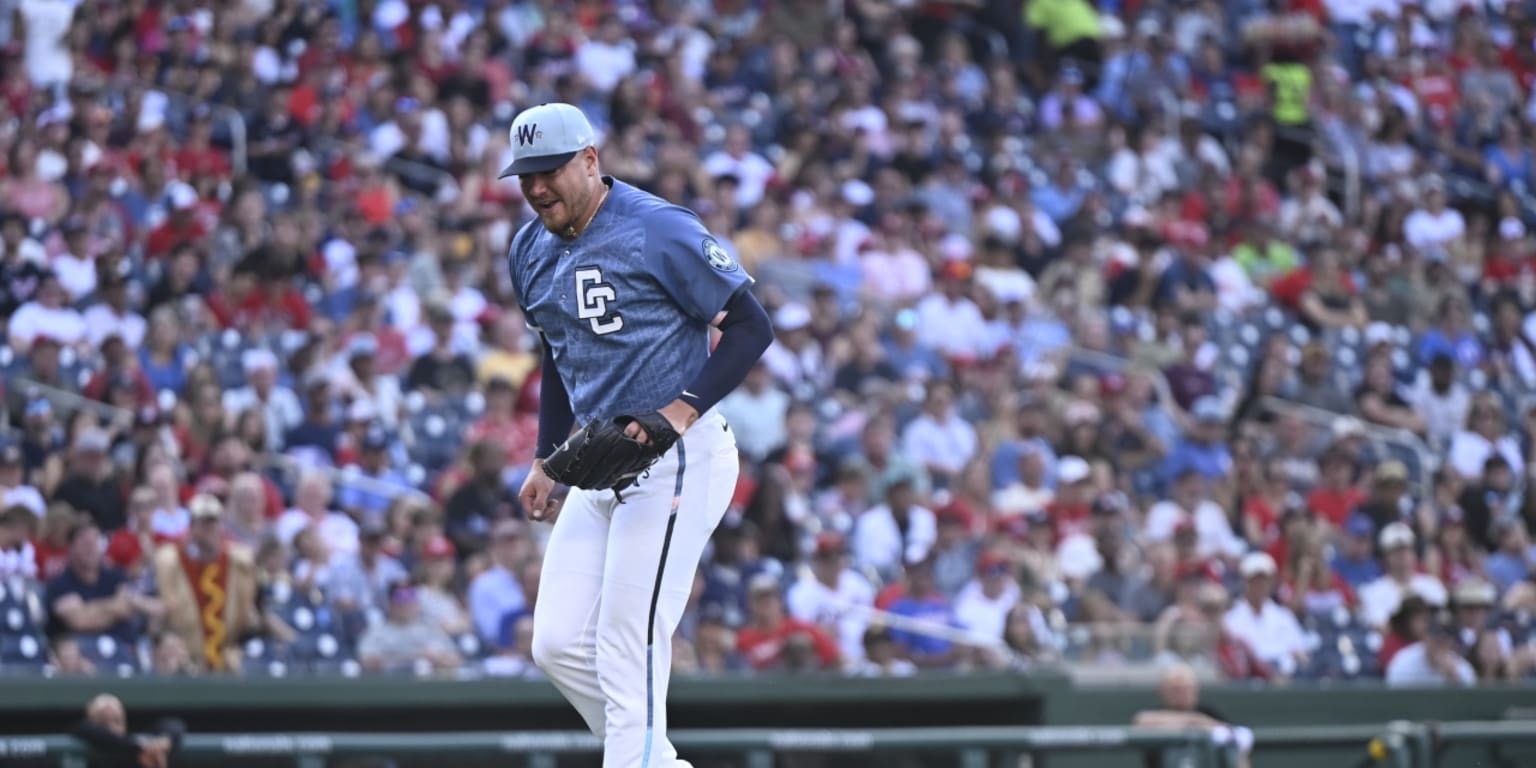 Cade Cavalli’s hitless bid is cut short after comebacker strikes right leg
