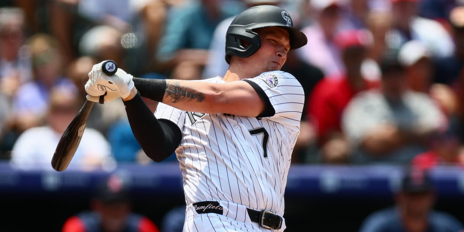 TJ Rumfield reconnects with Twins hitting coach Trevor Amicone at Target Field as Rockies first baseman leans on past lessons