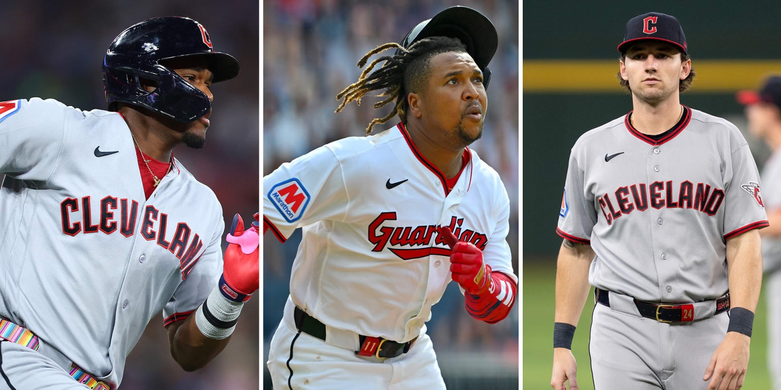 Ramírez, Martínez and DeLauter stop by Guardians’ clubhouse, offering a lift during injury rehabs