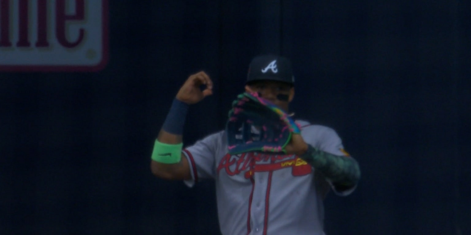 Ronald Acuña Jr. guns down Luis Lara at second base with 92.3-mph throw