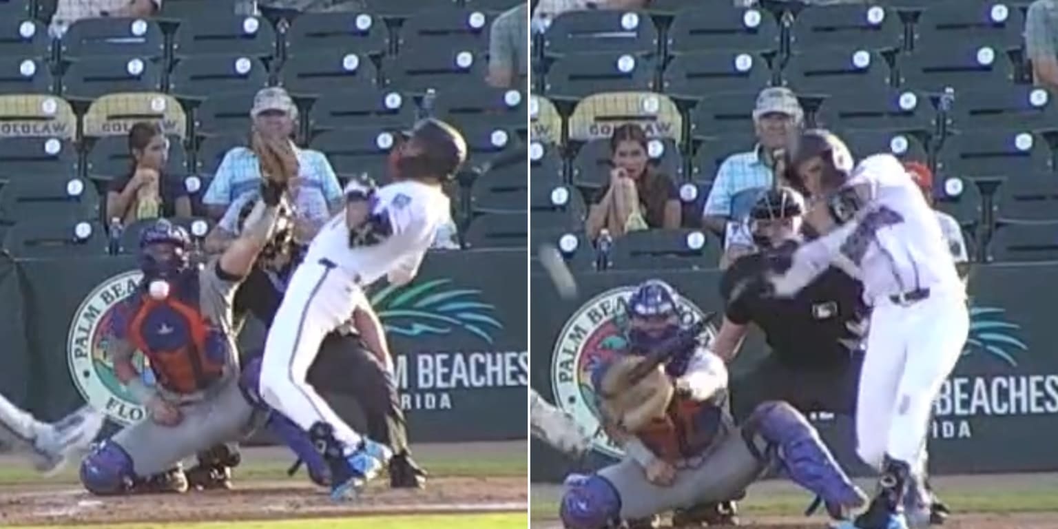 Jacob Lombard turns a near hit into a homer, delivering for the Marlins’ No. 4 prospect