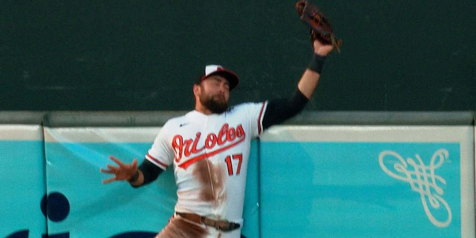 Cowser’s timing again pays off, robbing a would-be homer at Camden Yards