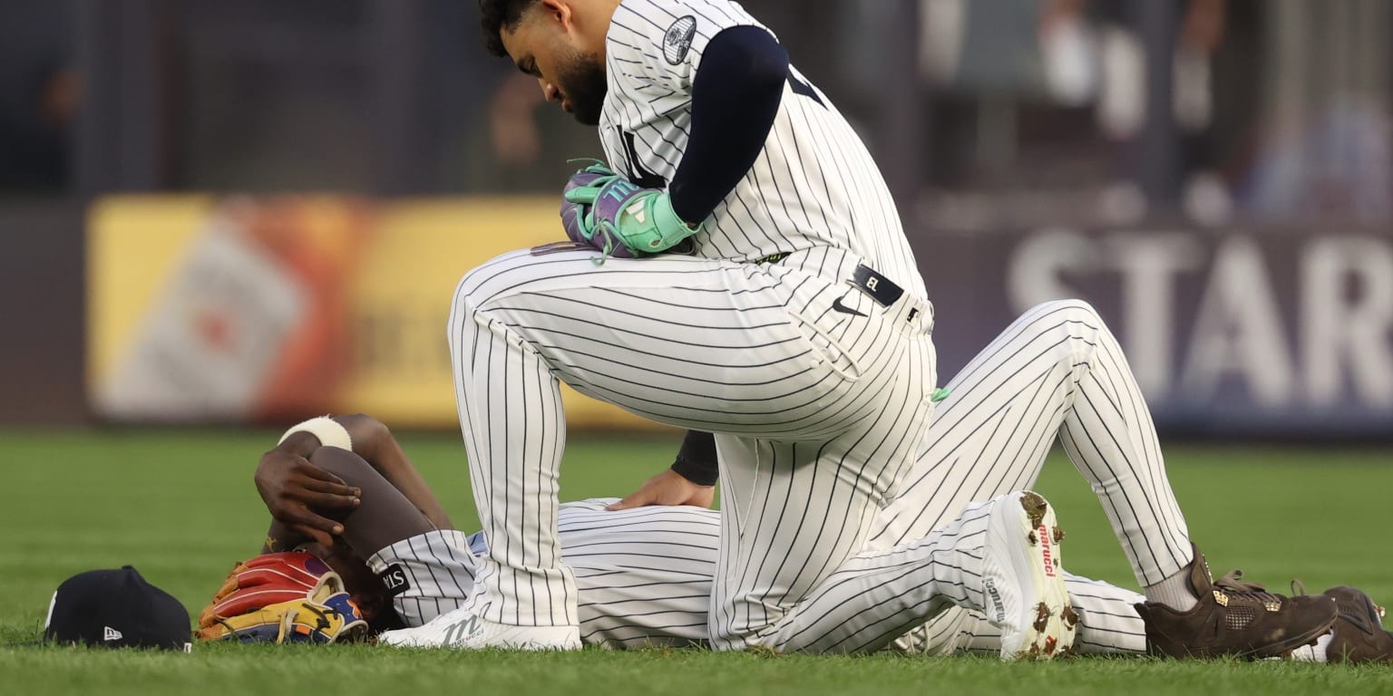 Chisholm leaves after outfield collision with Domínguez as Yankees trail Tigers