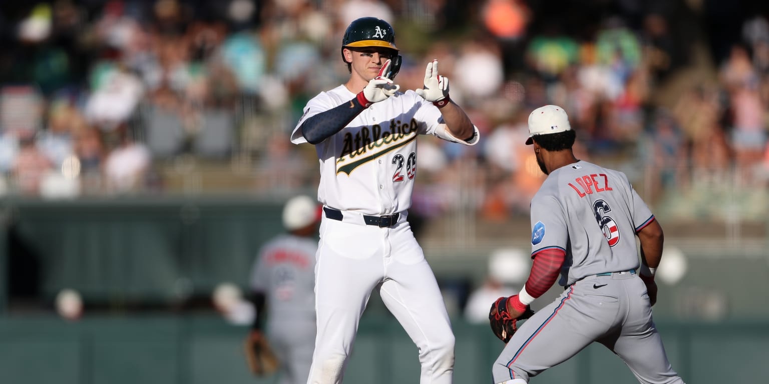 Zack Gelof turns a bizarre break into a highlight on his first MLB start in left