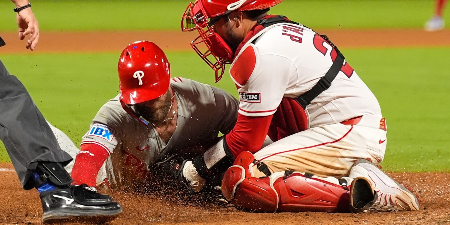Bryce Harper turns frustration into a run, caught-stealing home highlights Phils’ baserunning correction