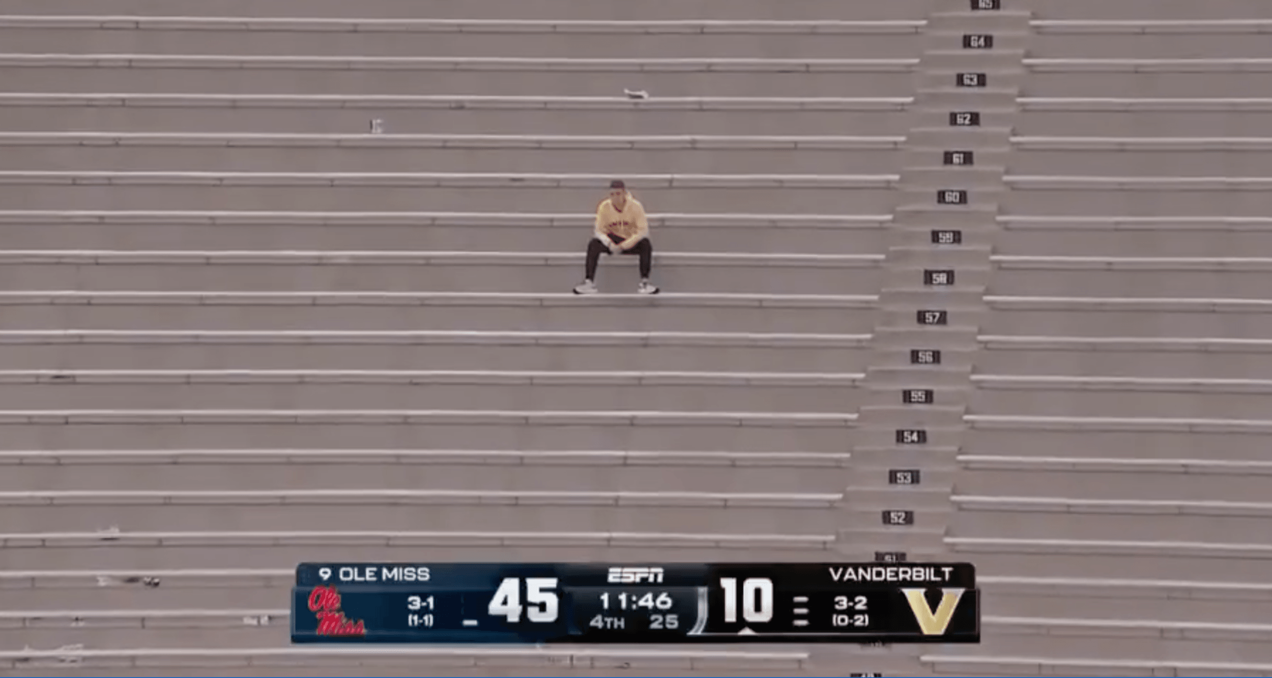 Joe Tessitore highlights the lone Vanderbilt fan at FirstBank Stadium