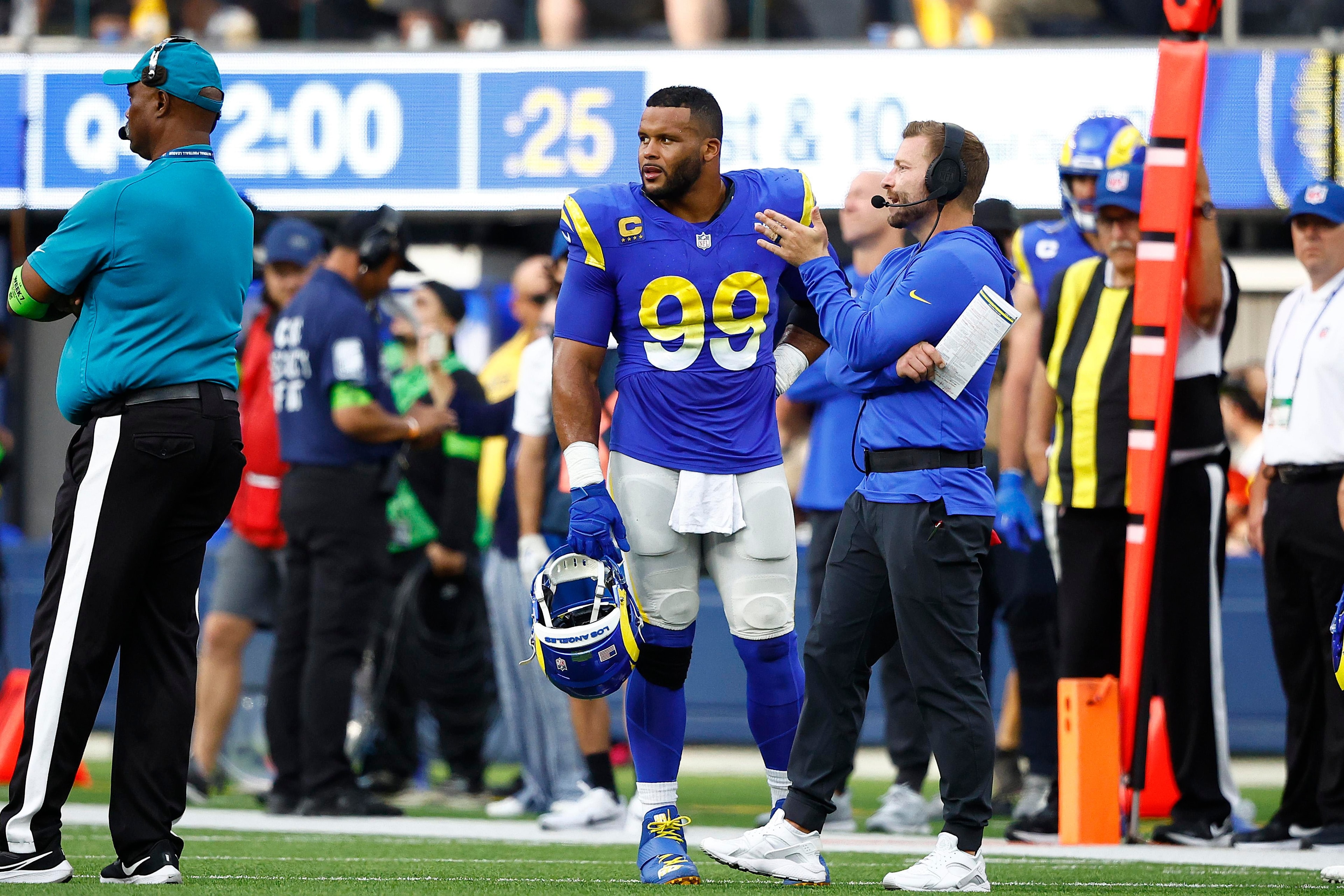 Sean McVay says Rams are prepared to operate with or without Aaron Donald in the mix