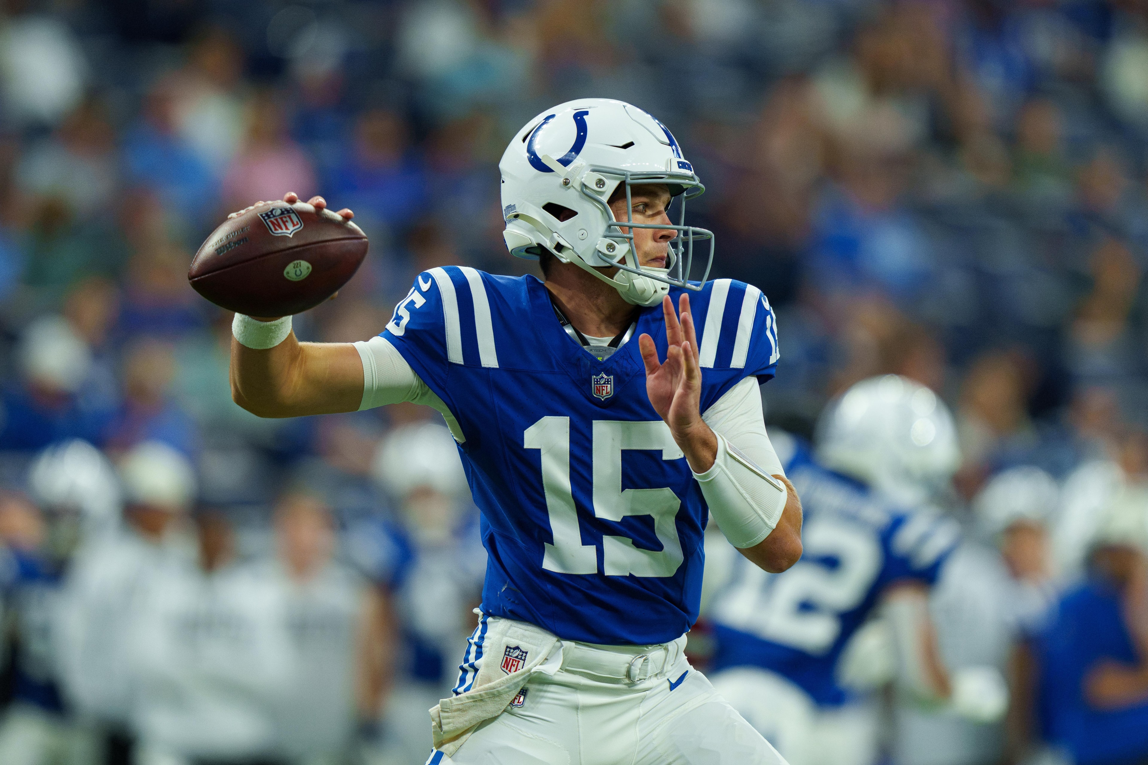 Riley Leonard’s Falcons showing keeps Colts’ QB2 competition from settling