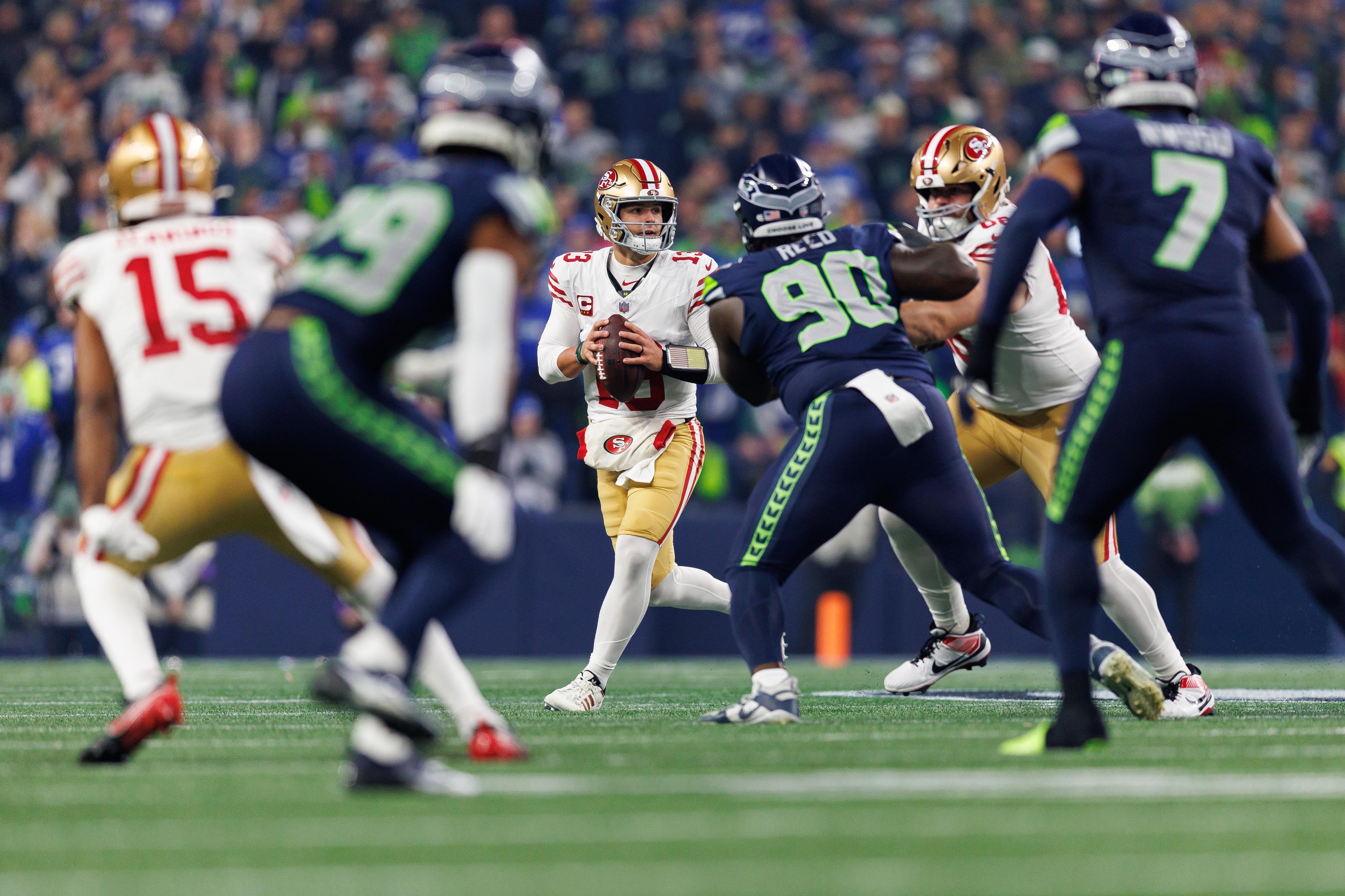49ers’ rising offensive line hits a Week 5 test that could define its ascent