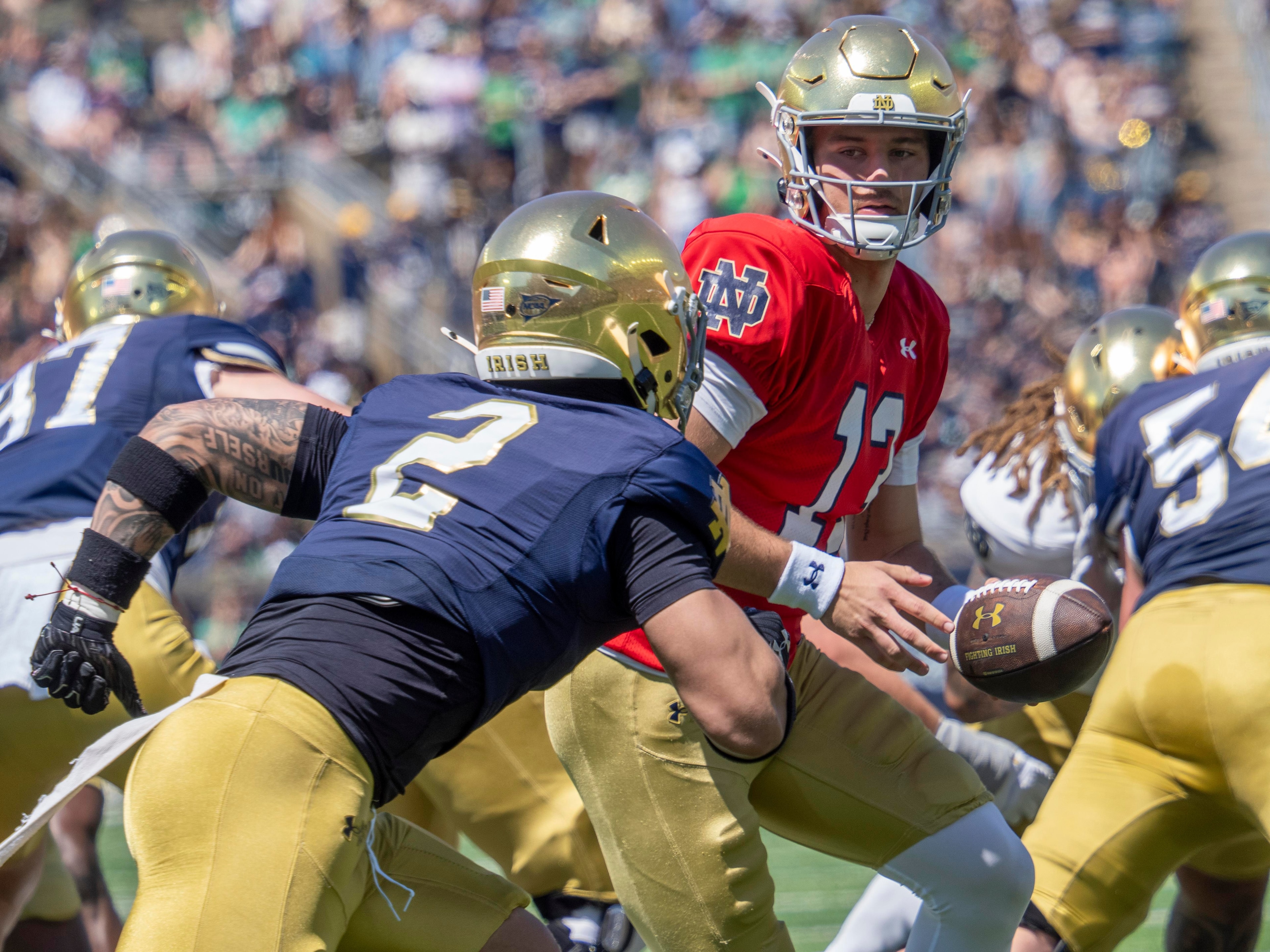 Notre Dame’s “depth chart” talk is still just that, as the Irish keep options open