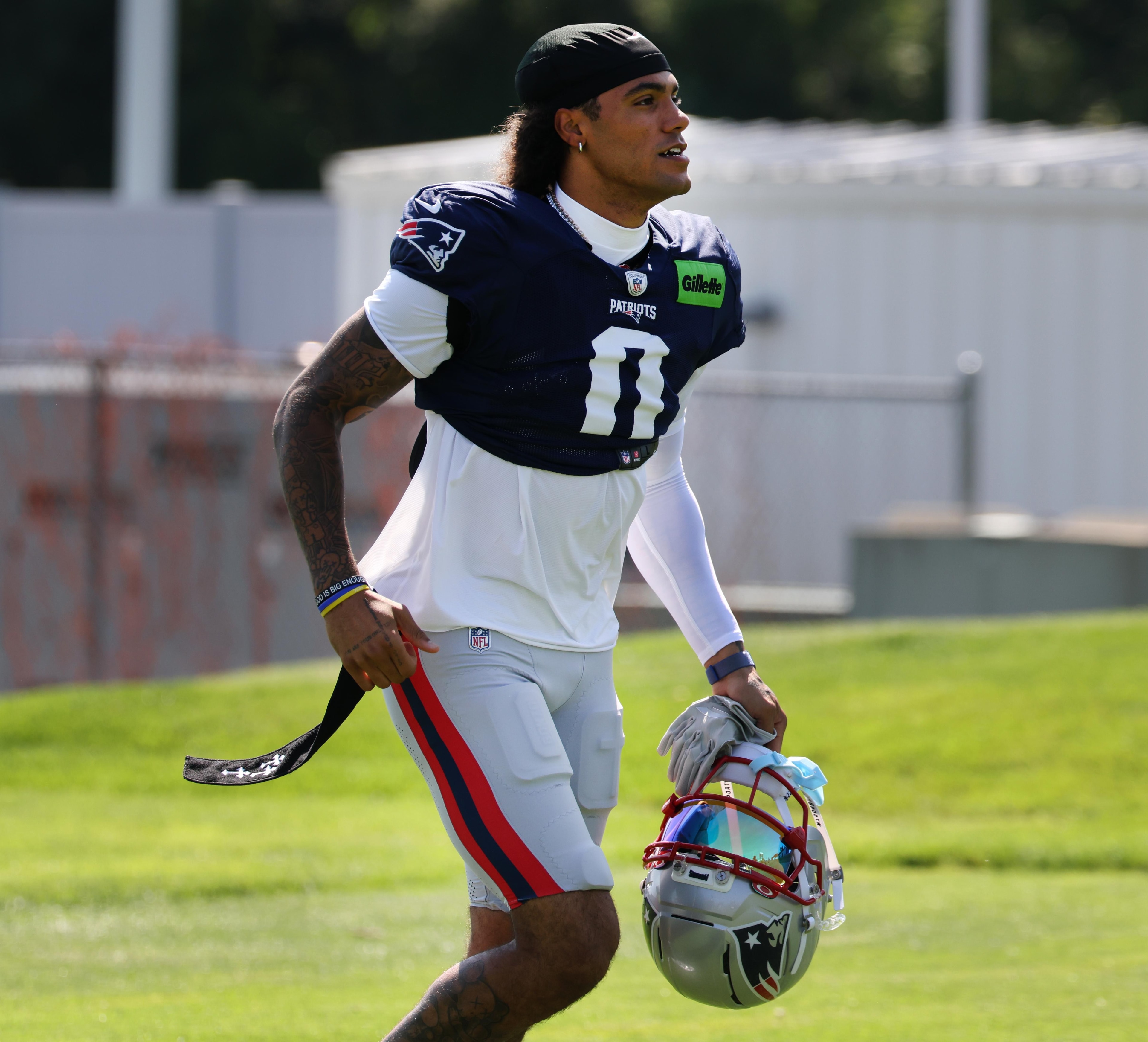 Christian Gonzalez returns to Patriots practice on Monday, joining team sessions at Gillette Stadium