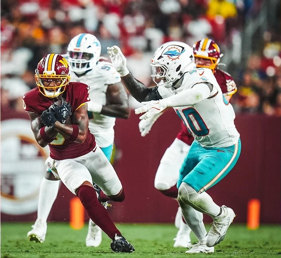 Robert Henry makes an immediate splash for the Commanders as QB depth takes a hit early