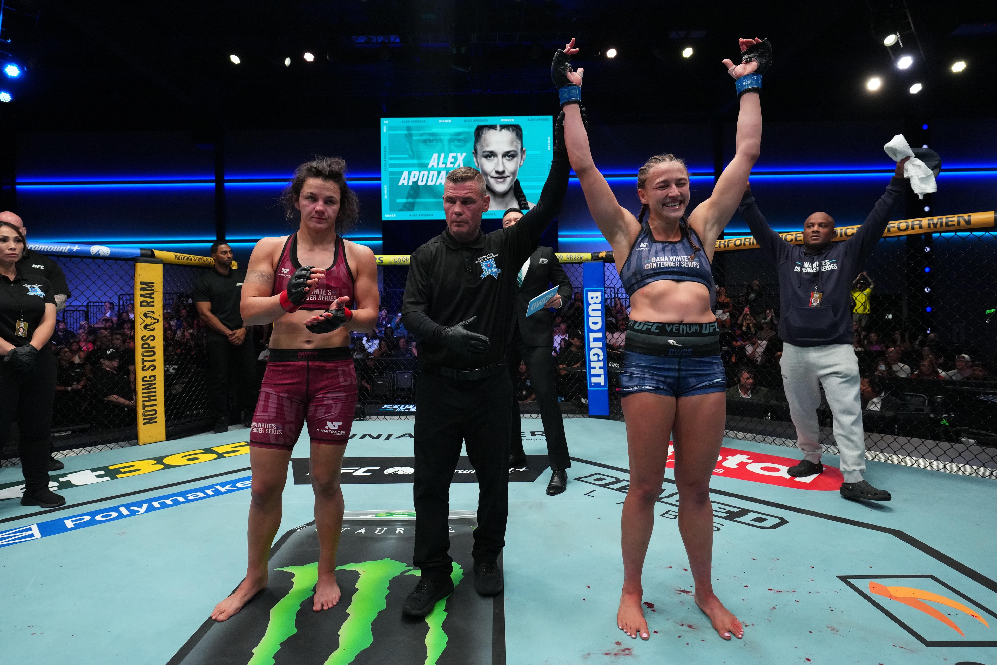 Bella Mir’s Contender Series run ends in shocking unanimous-decision upset as Alex Apodaca delivers the night’s biggest reversal