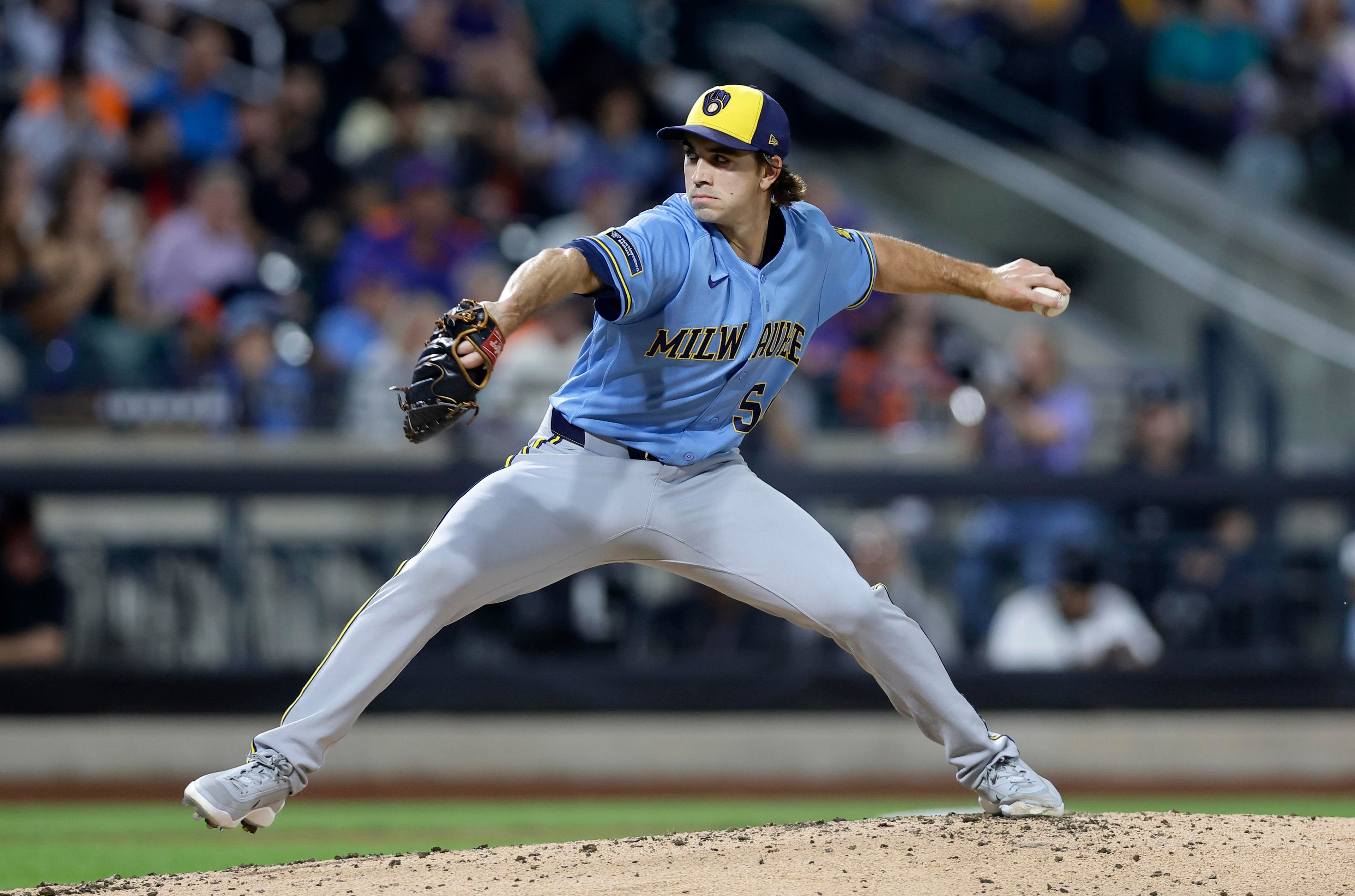 Brewers blast Mets 8-1 in second game, but Dustin May leaves after one pitch