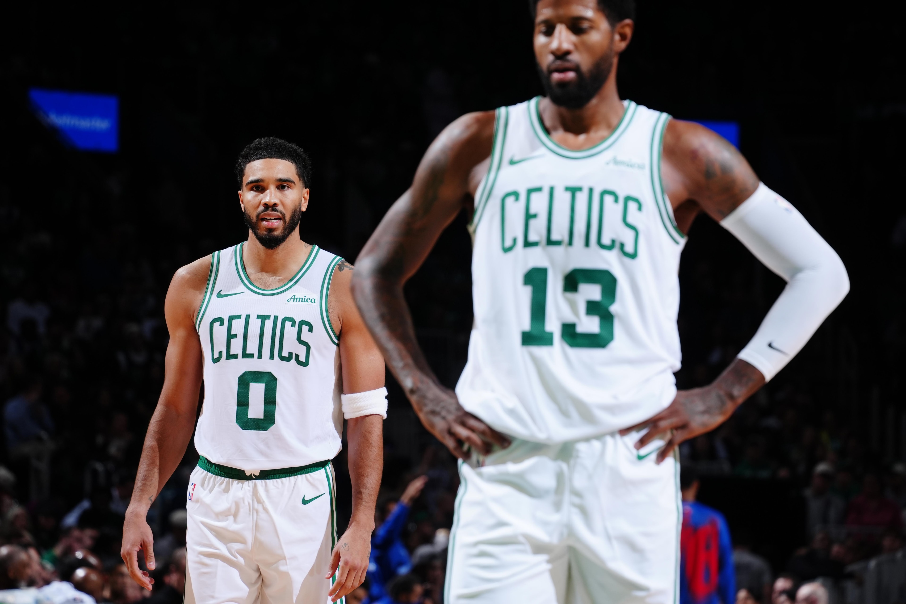 Jayson Tatum gets a “surreal” first look running the Celtics floor with Paul George, not Jaylen Brown