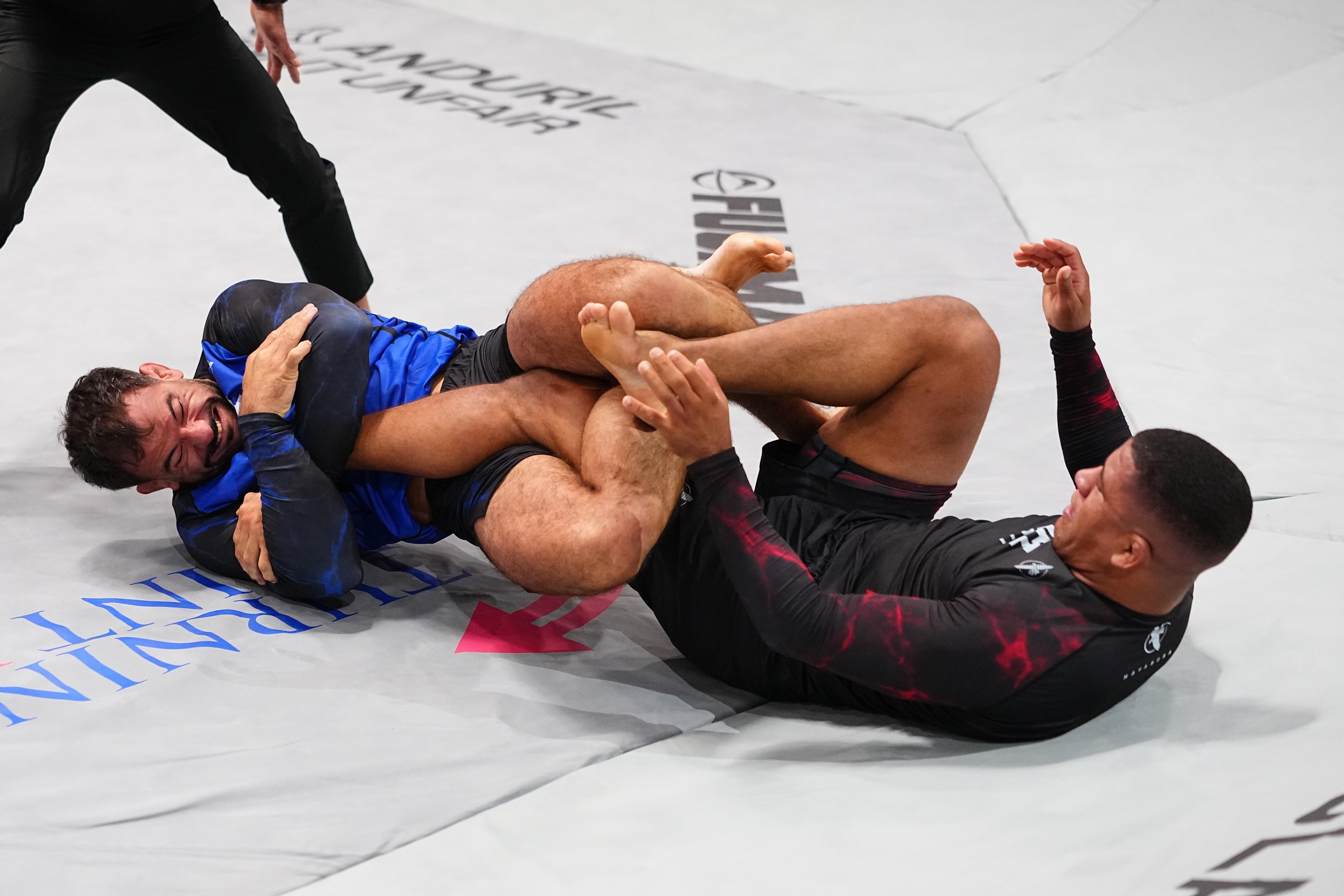 Gabriel Almeida submits Gilbert Burns with a first-round heel hook at UFC BJJ 12