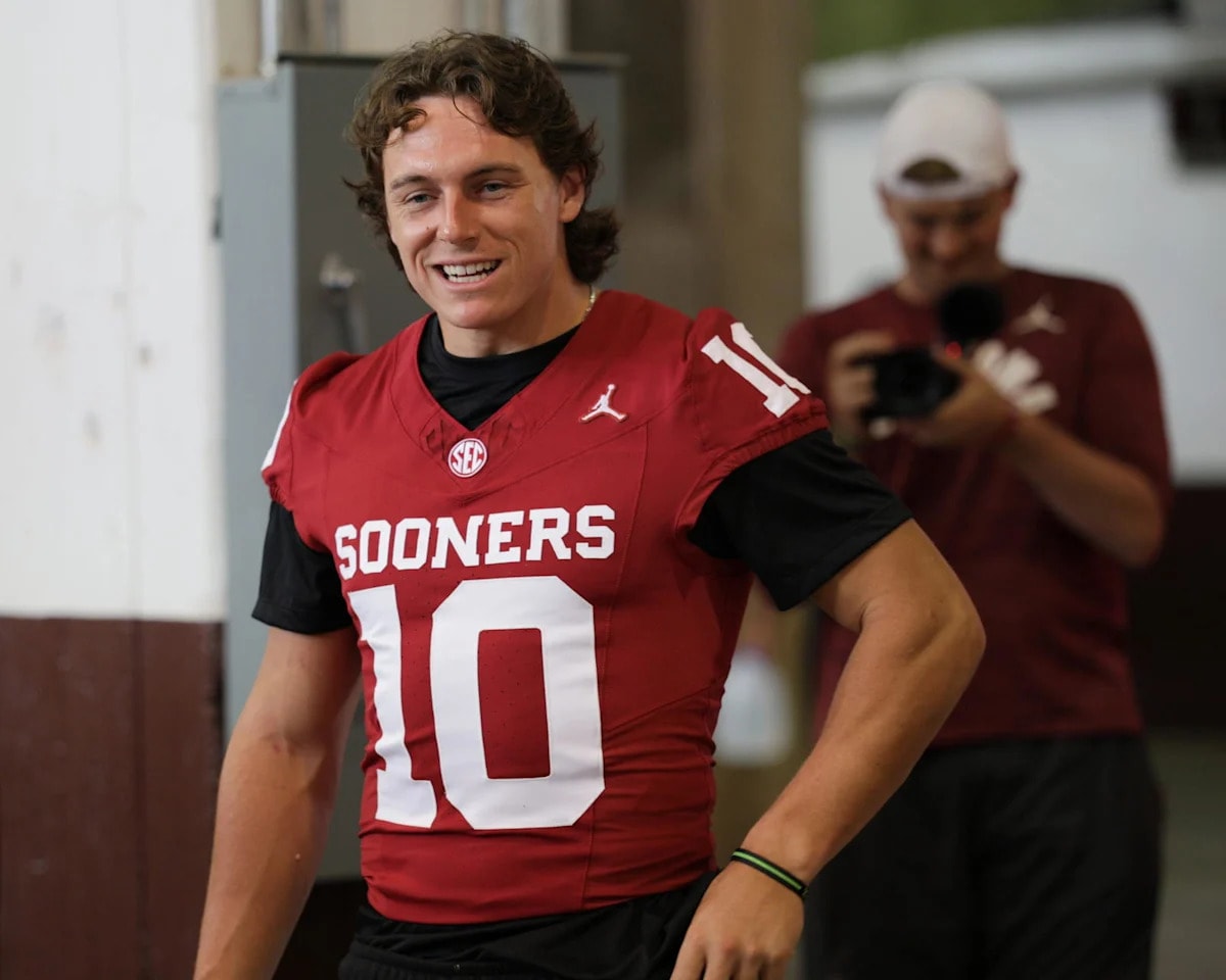 John Mateer earns Walter Camp preseason Player of the Year watch list nod for Oklahoma