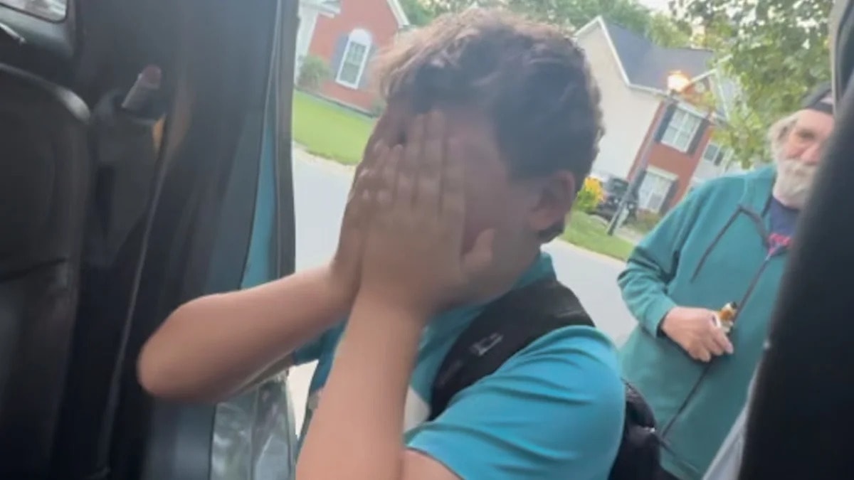 Red Sox-loving brothers get a surprise waiting in the driveway, leaving one in tears