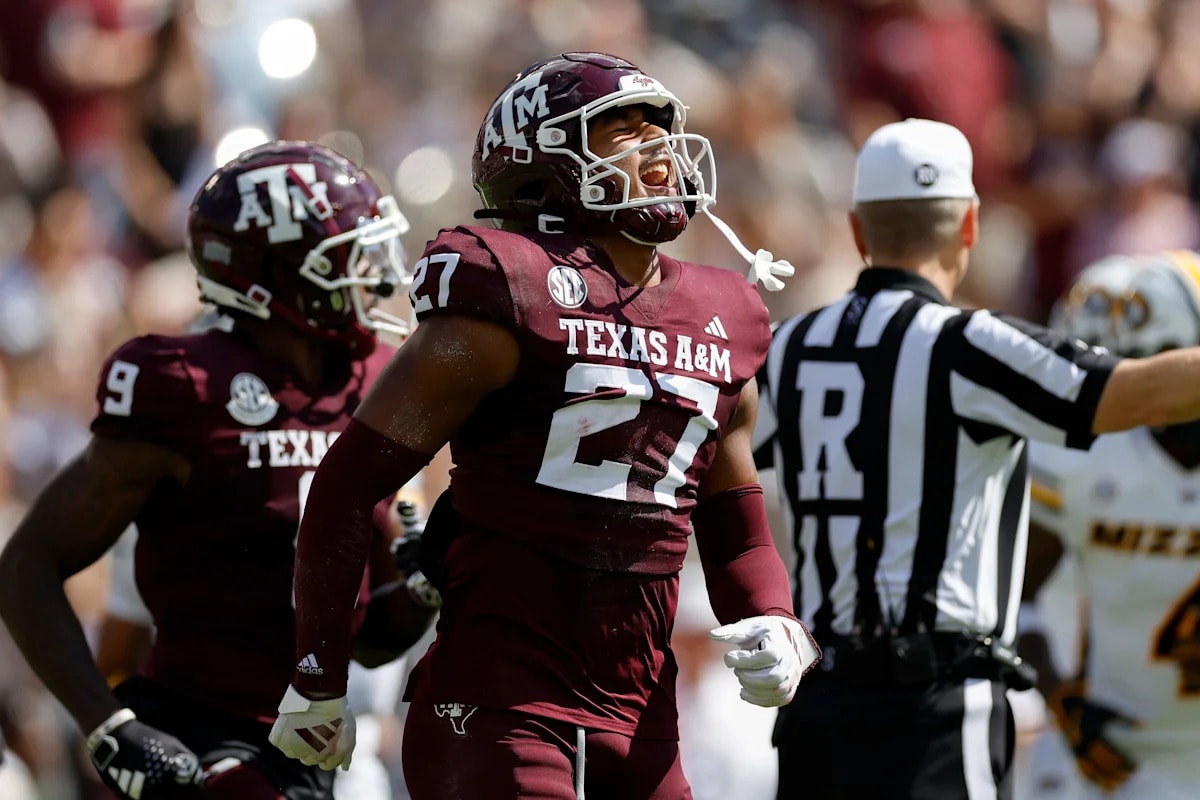 Texas A&M linebacker Daymion Sanford expected to return vs. Missouri State after fibula recovery
