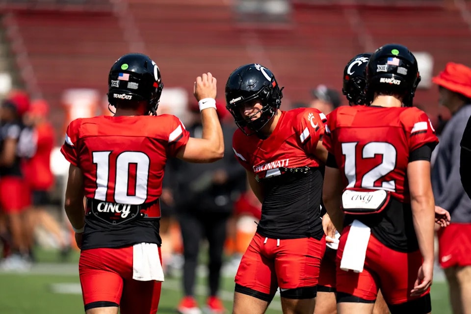 Cincinnati Bearcats run a dress-rehearsal scrimmage at Nippert Stadium, with evaluation focus ahead of opener
