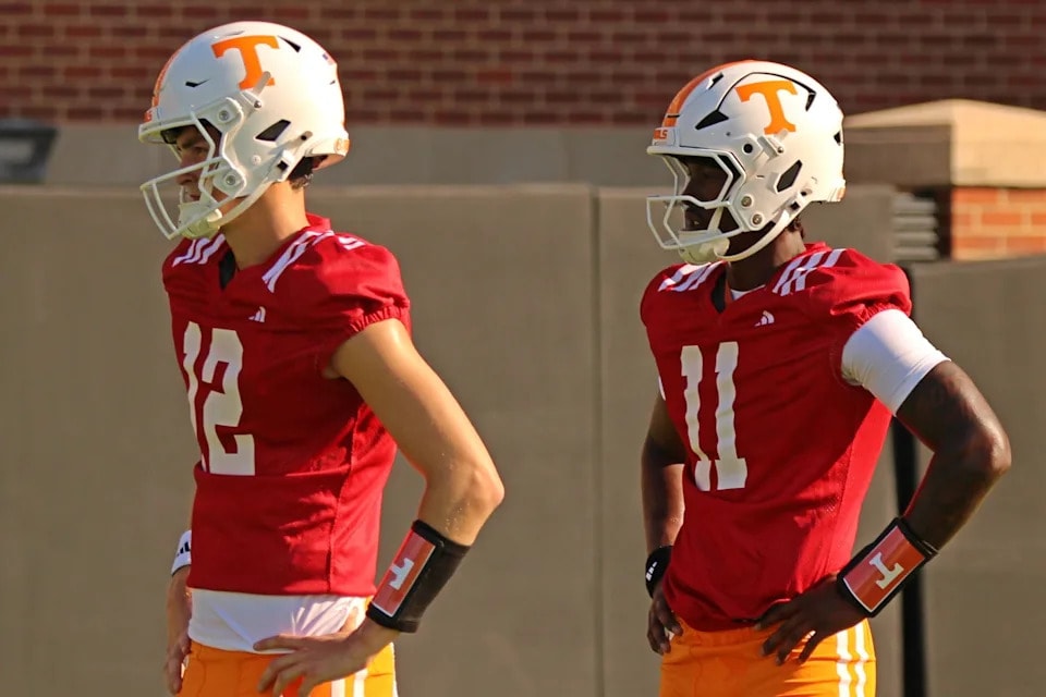 Josh Heupel recaps Tennessee’s first 2026 fall camp scrimmage and what it revealed about the quarterback race