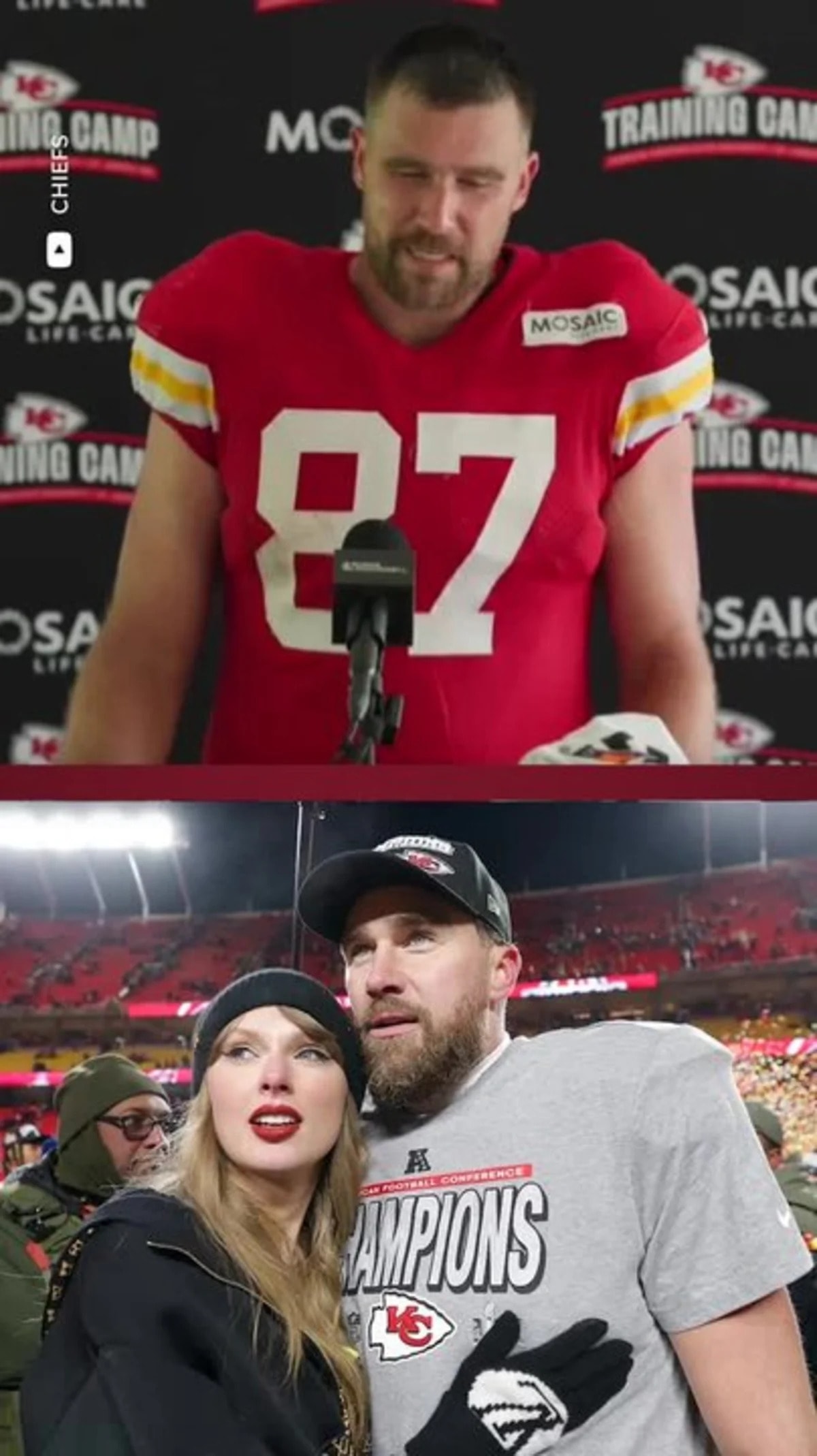 Ryan Fitzpatrick reacts to Tom Hanks acknowledging him during Kelce-Swift wedding moment